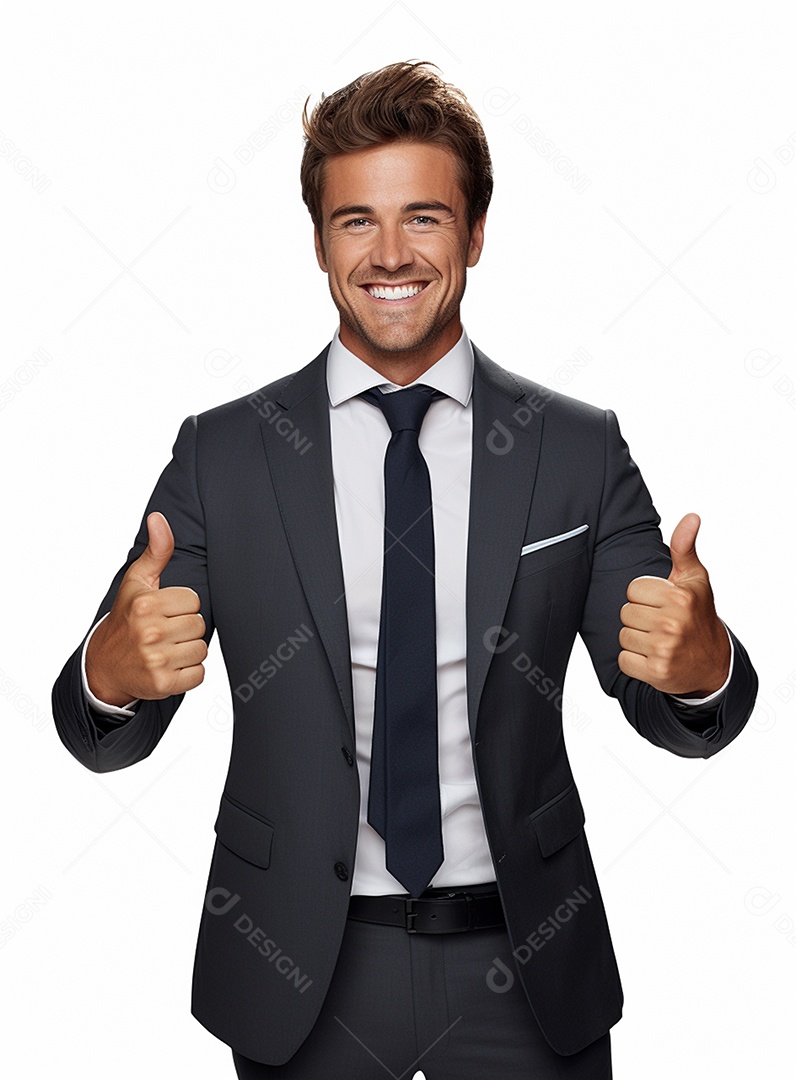 Homem de negócios feliz em um terno