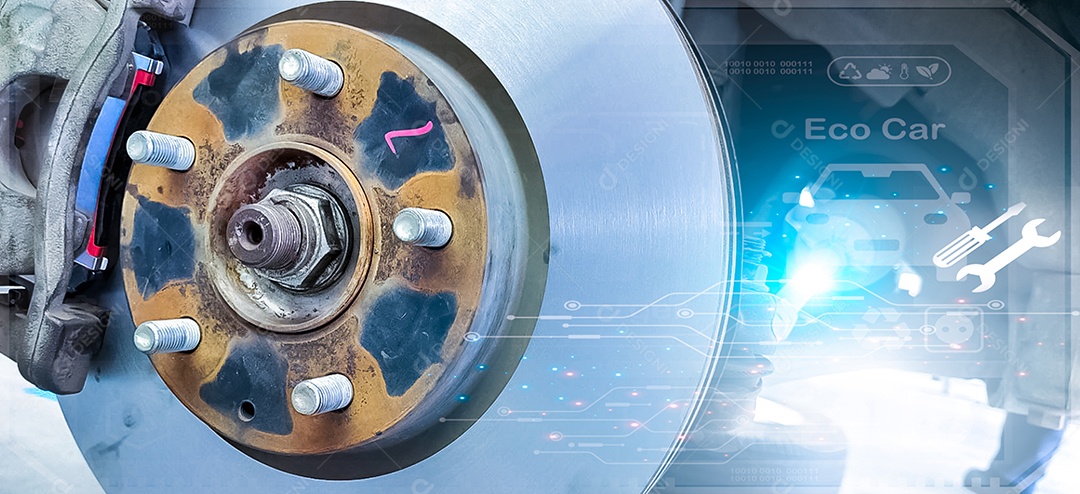Conceito de manutenção do sistema de freio a disco do carro