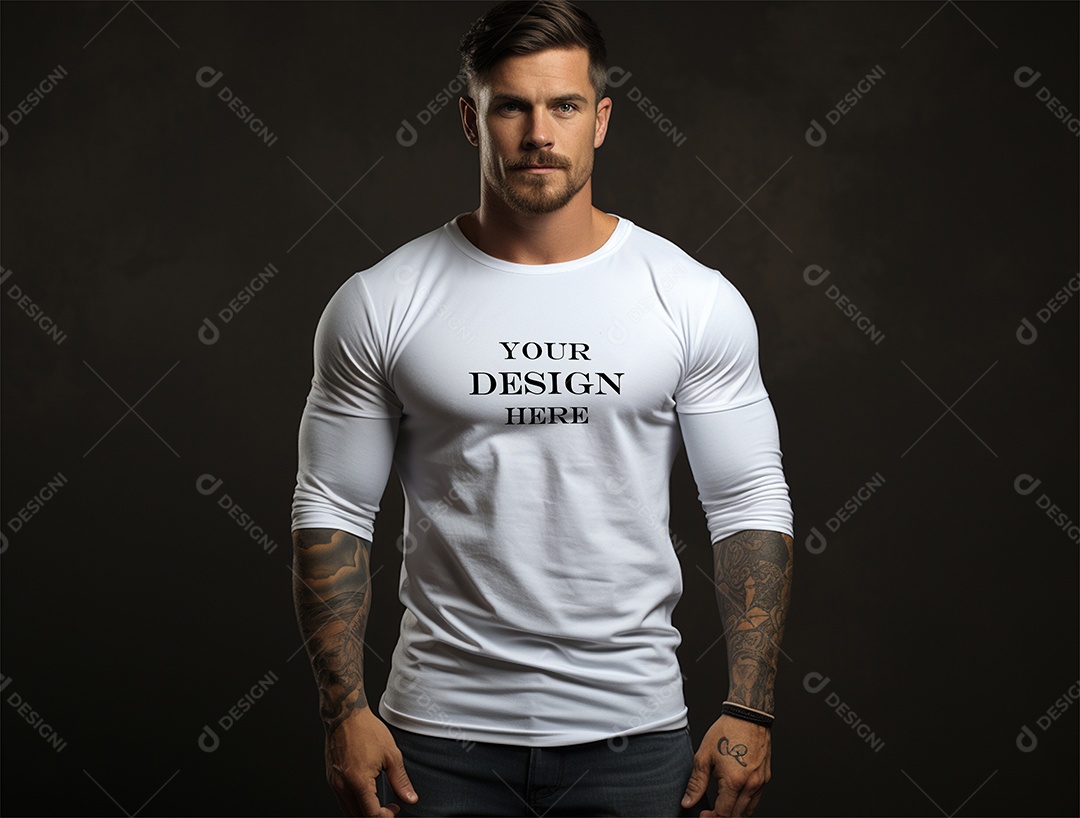 Mockup Camiseta Manga Longa PSD Editável