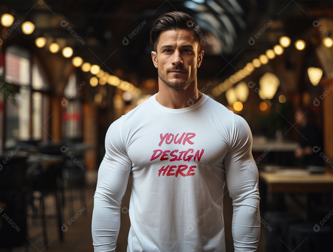 Mockup Camiseta Manga Longa PSD Editável