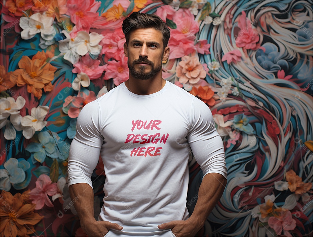 Mockup Camiseta Manga Longa PSD Editável