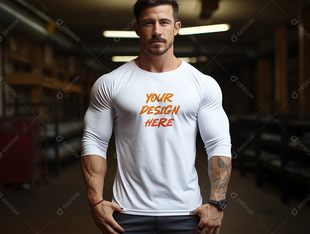 Mockup Camiseta Manga Longa PSD Editável