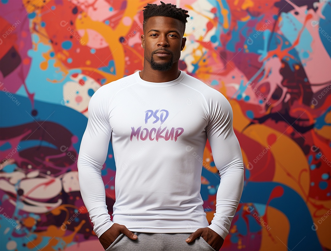 Mockup Camiseta Manga Longa PSD Editável