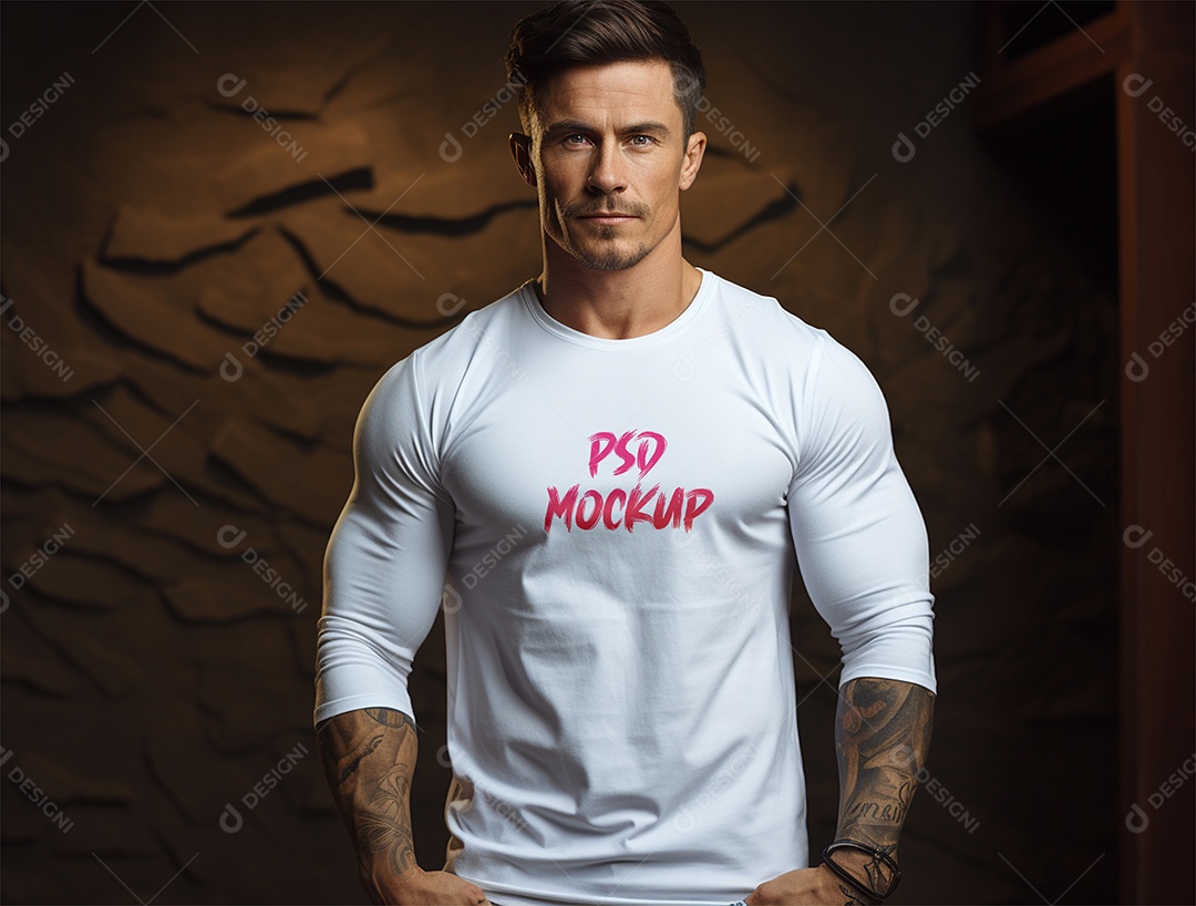 Mockup Camiseta Manga Longa PSD Editável