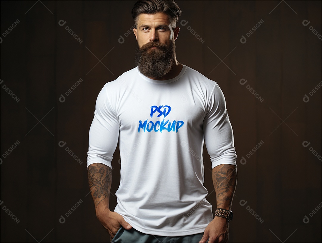 Mockup Camiseta Manga Longa PSD Editável