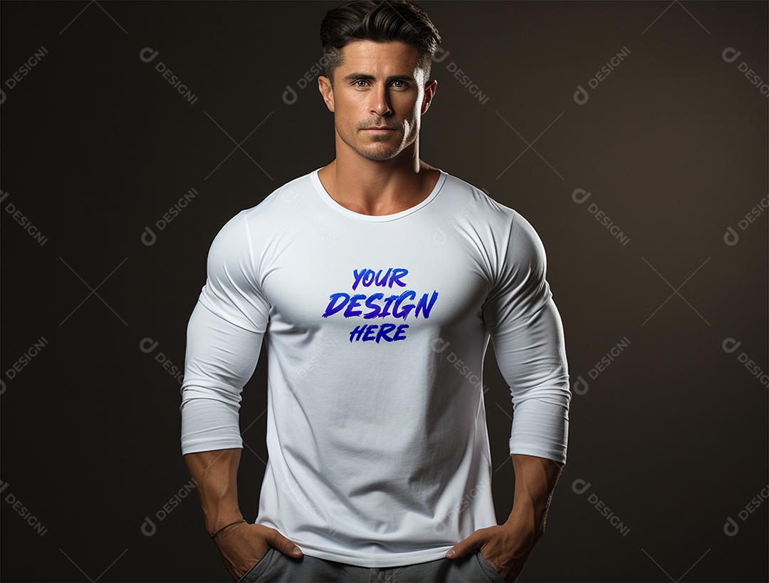 Mockup Camiseta Manga Longa PSD Editável