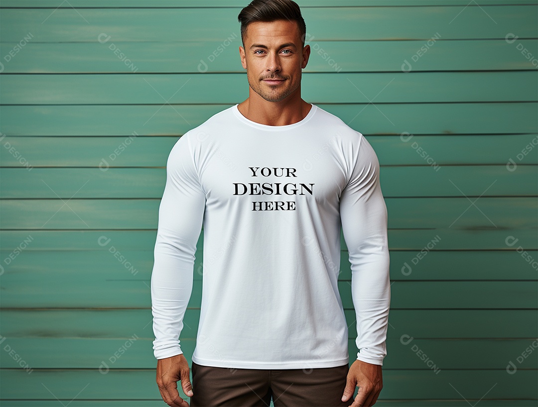 Mockup Camiseta Manga Longa PSD Editável