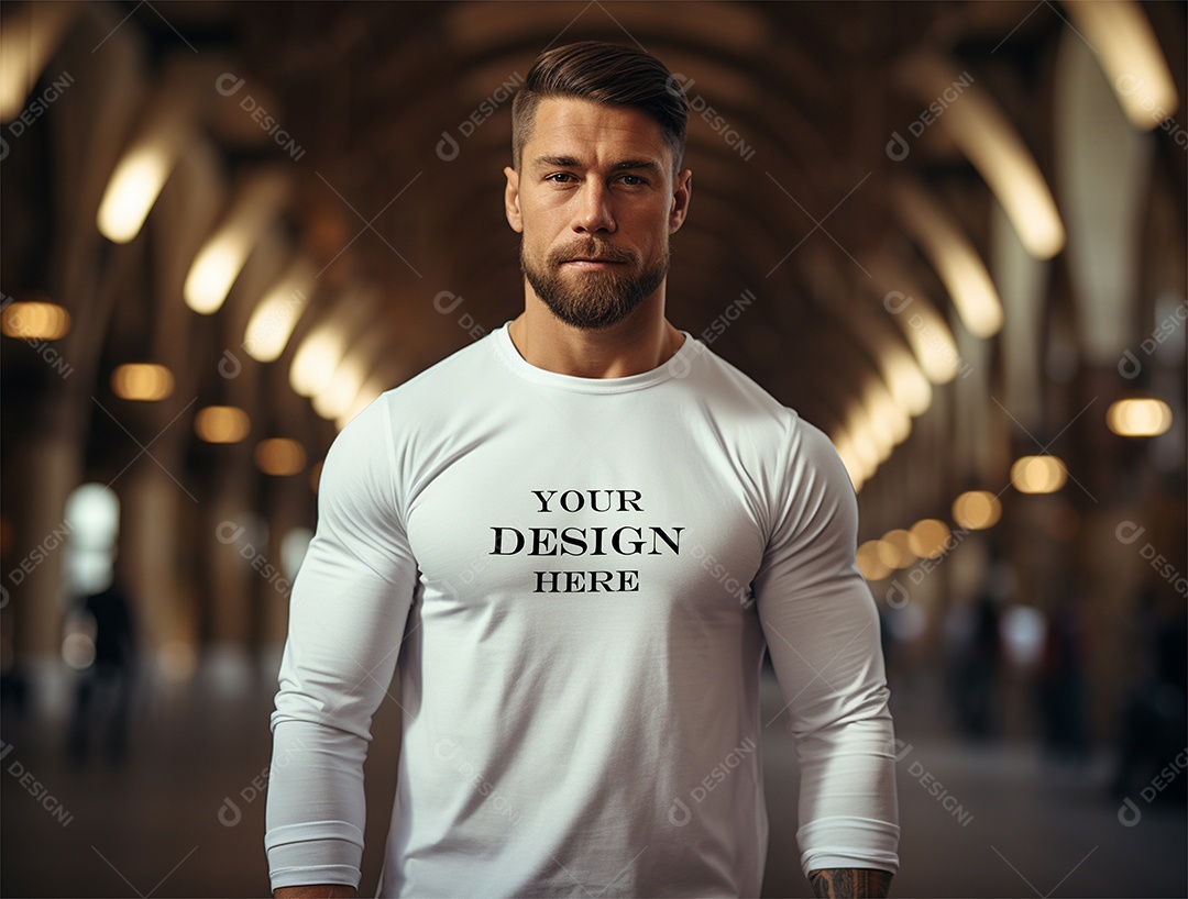 Mockup Camiseta Manga Longa PSD Editável