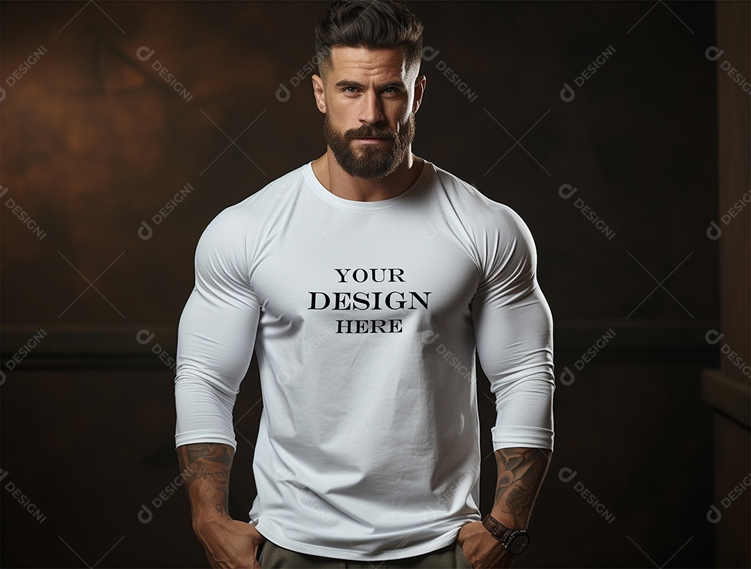 Mockup Camiseta Manga Longa PSD Editável