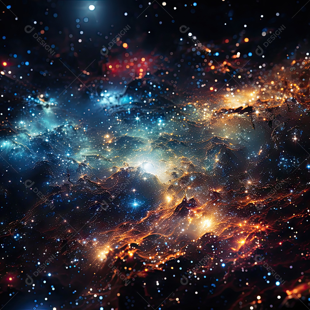 Plano de fundo da Via Láctea cósmica com nebulosa poeira estelar IA generativa