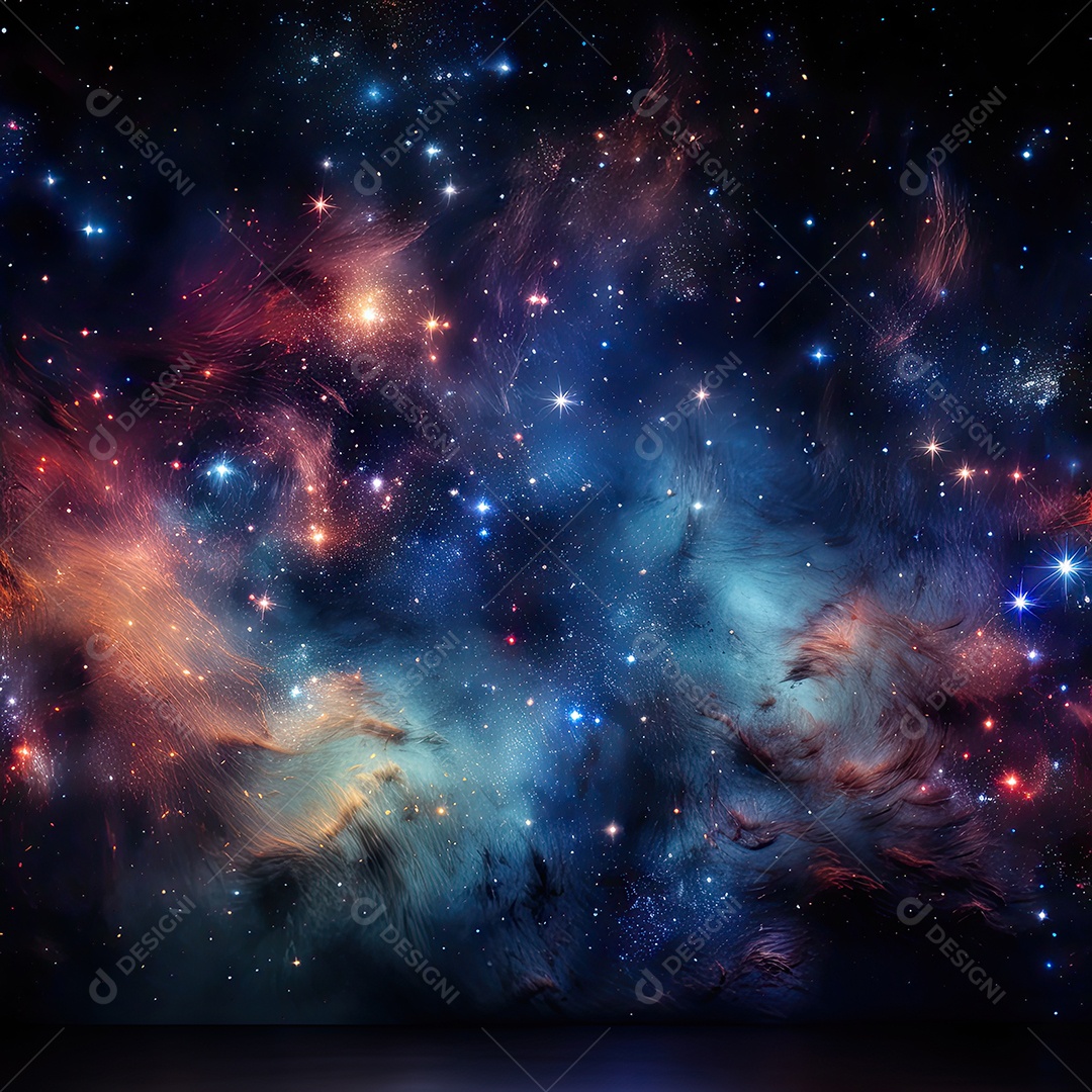 Plano de fundo da Via Láctea cósmica com nebulosa poeira estelar IA generativa