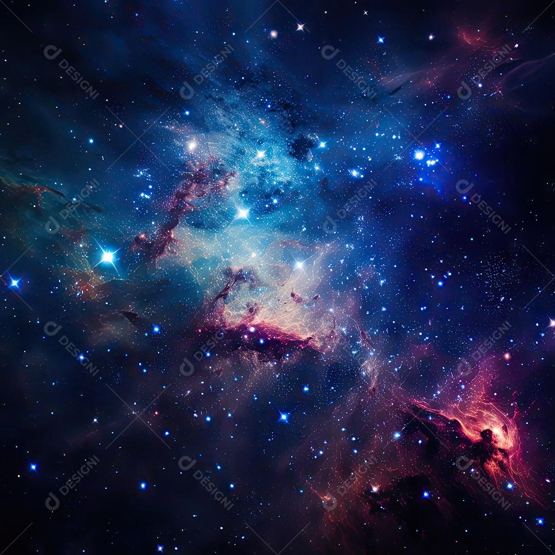 Plano de fundo da Via Láctea cósmica com nebulosa poeira estelar IA generativa