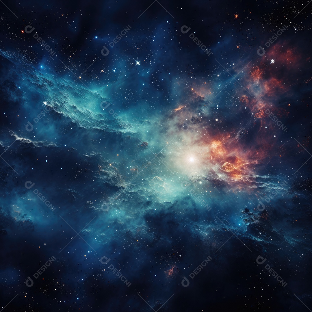 Plano de fundo da Via Láctea cósmica com nebulosa poeira estelar IA generativa