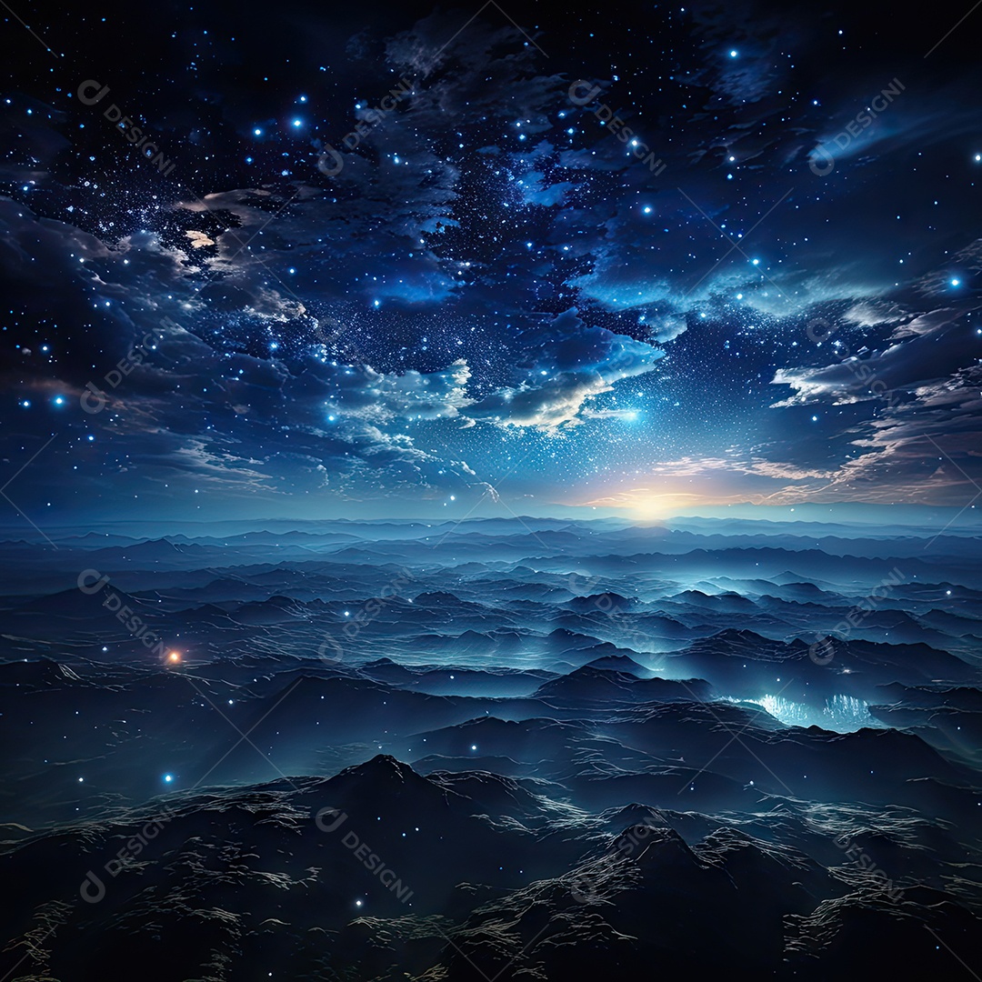 Plano de fundo da Via Láctea cósmica com nebulosa poeira estelar IA generativa