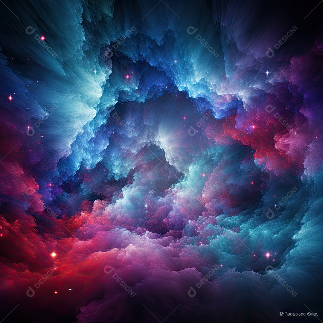 Plano de fundo da Via Láctea cósmica com nebulosa poeira estelar IA generativa