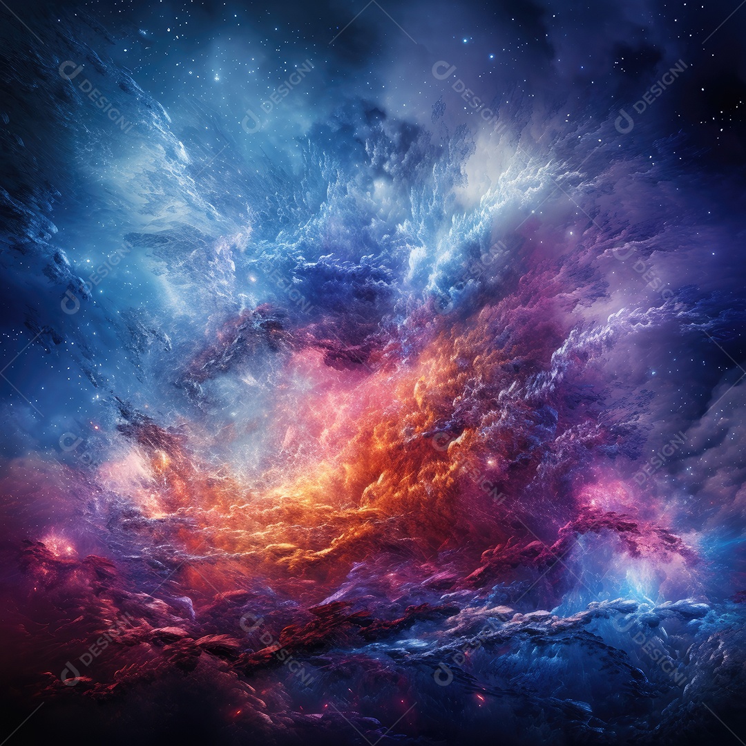 Plano de fundo da Via Láctea cósmica com nebulosa poeira estelar IA generativa