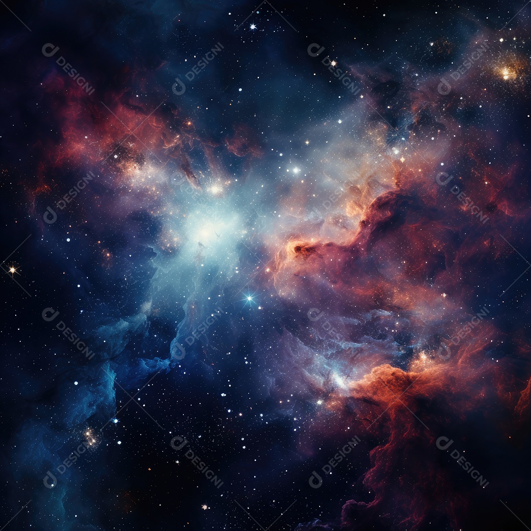 Plano de fundo da Via Láctea cósmica com nebulosa poeira estelar IA generativa