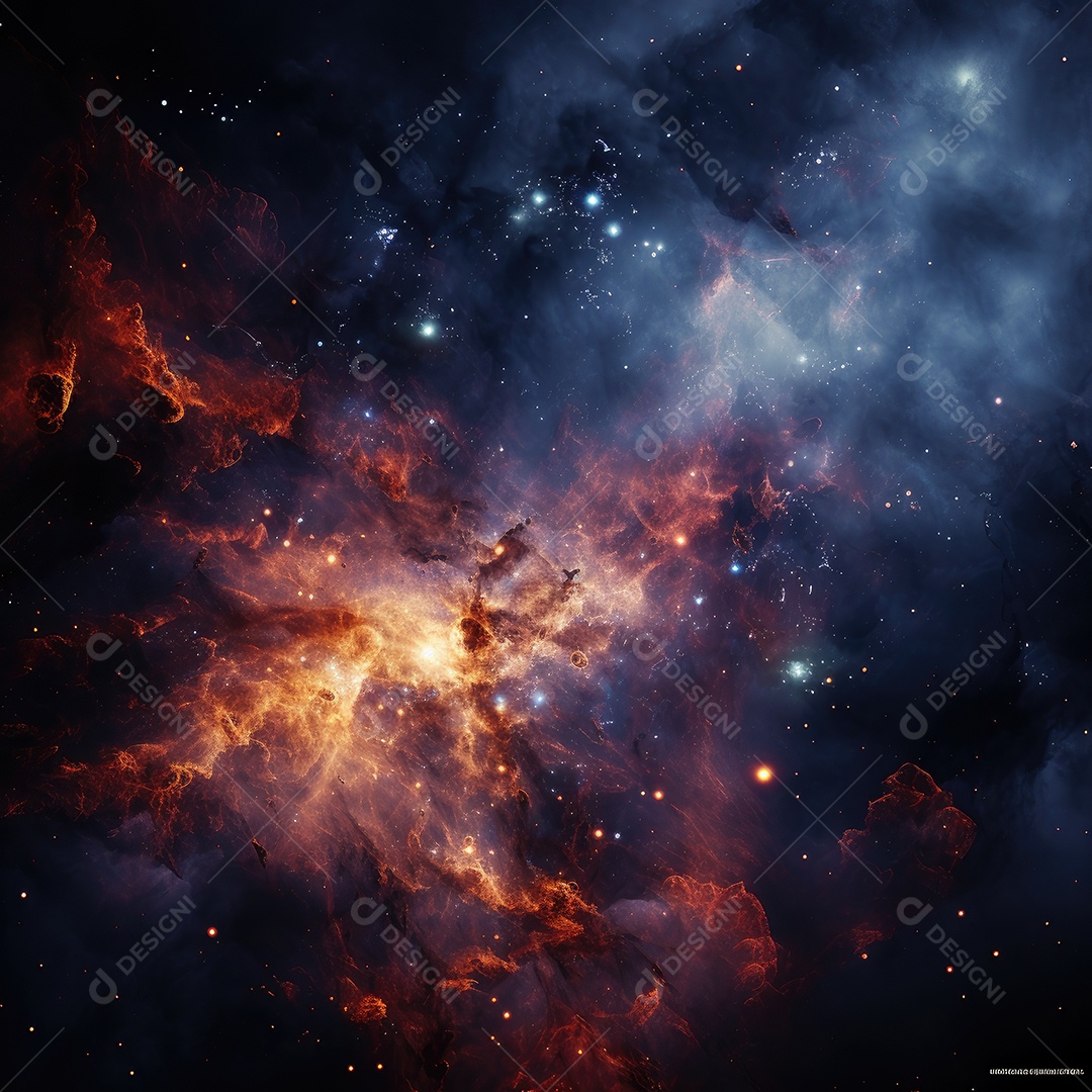 Plano de fundo da Via Láctea cósmica com nebulosa poeira estelar IA generativa