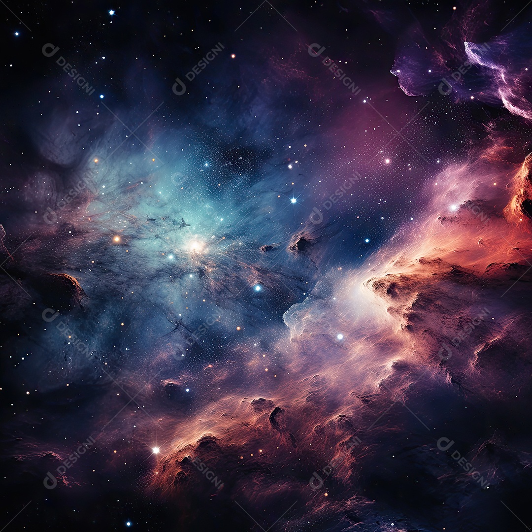 Plano de fundo da Via Láctea cósmica com nebulosa poeira estelar IA generativa