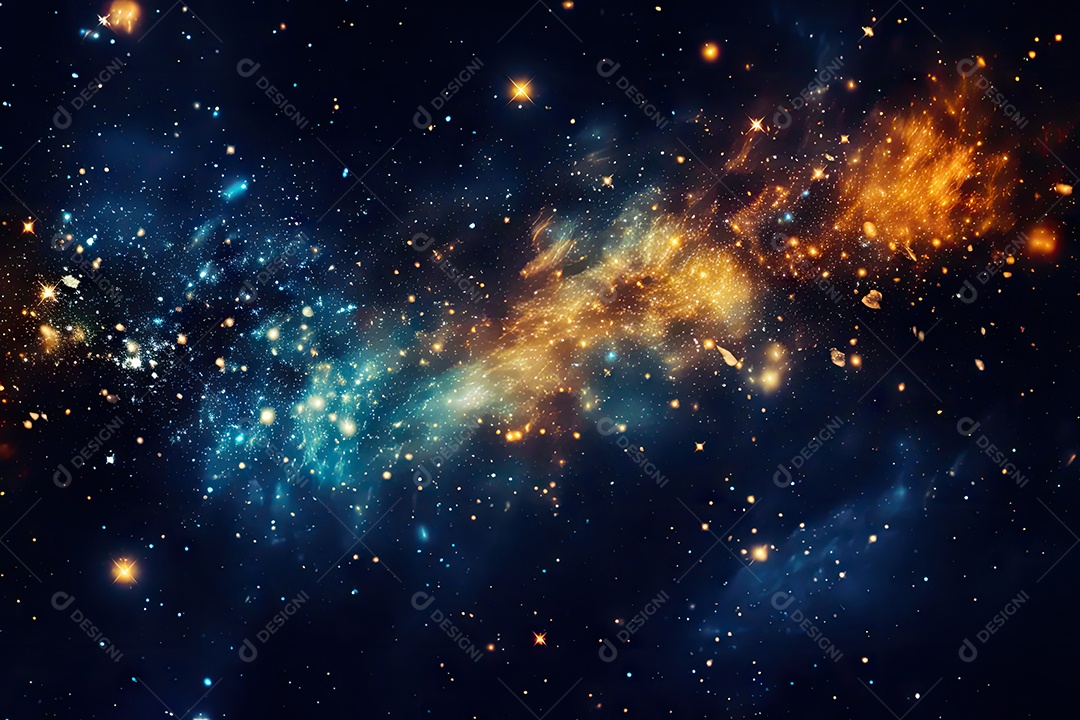 Plano de fundo da Via Láctea cósmica com nebulosa poeira estelar IA generativa
