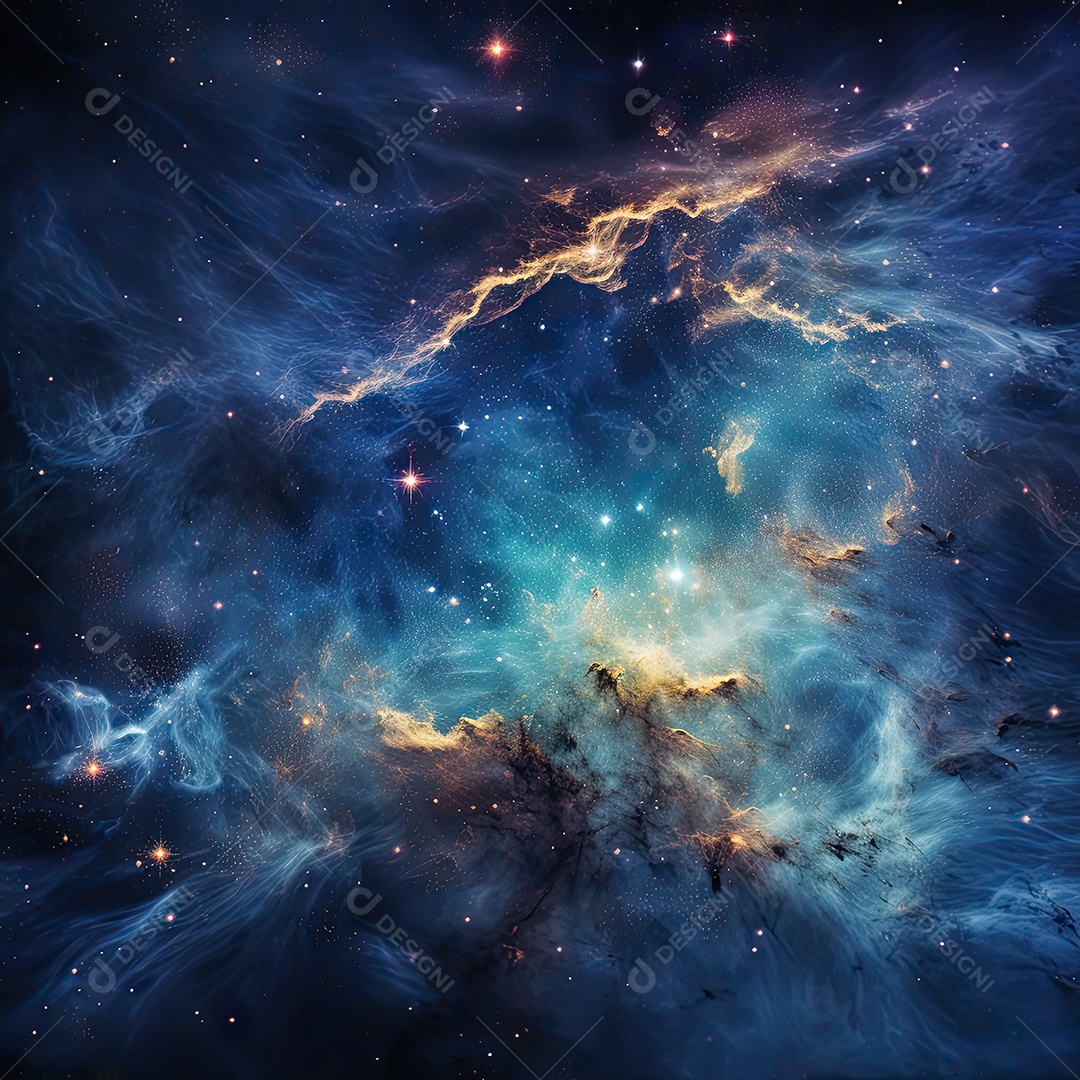 Plano de fundo da Via Láctea cósmica com nebulosa poeira estelar IA generativa