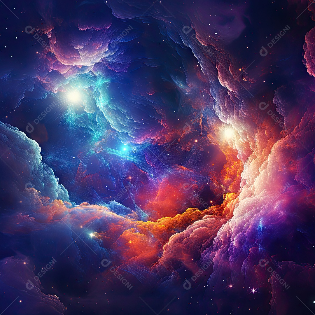 Plano de fundo da Via Láctea cósmica com nebulosa poeira estelar IA generativa
