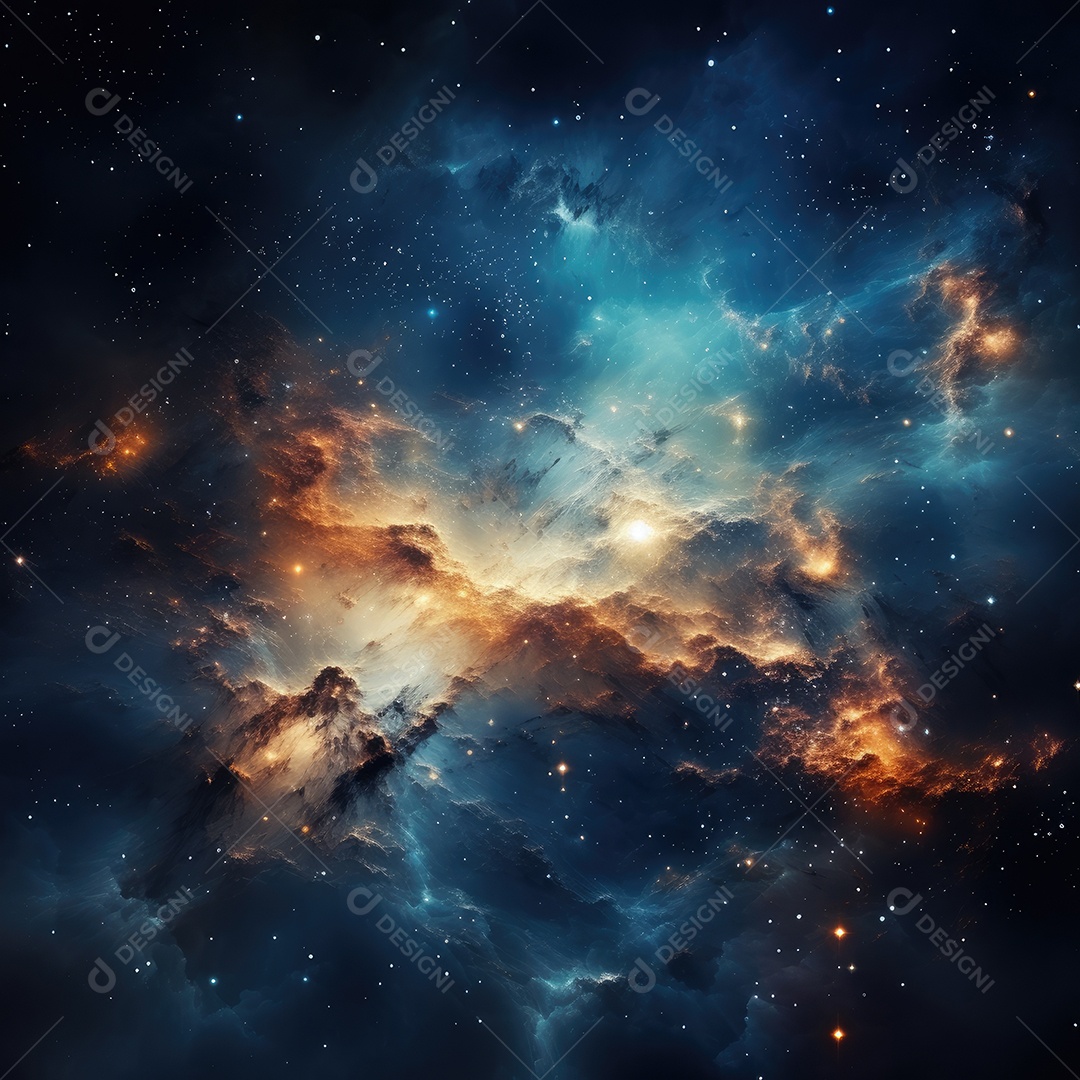 Plano de fundo da Via Láctea cósmica com nebulosa poeira estelar IA generativa