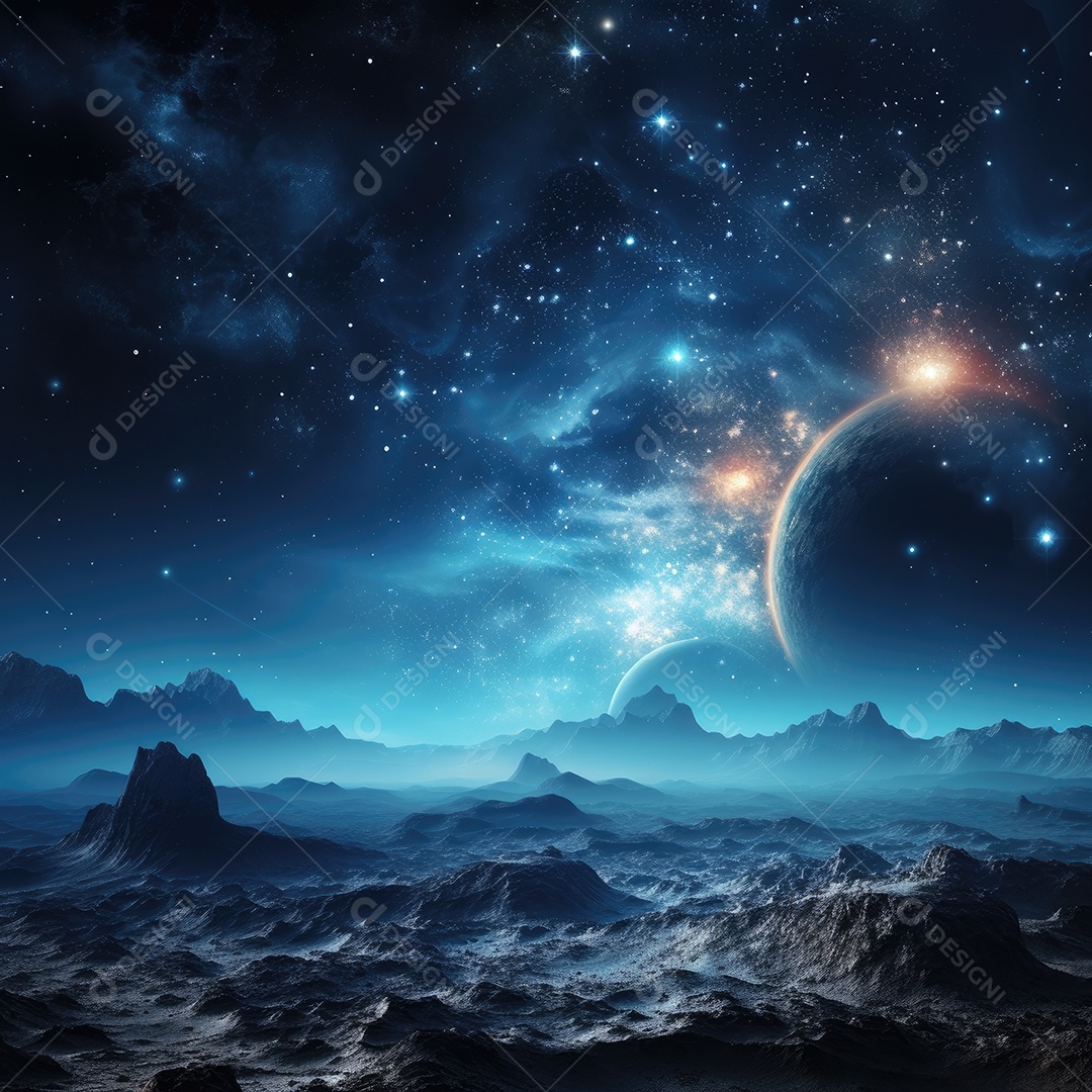 Plano de fundo da Via Láctea cósmica com nebulosa poeira estelar IA generativa