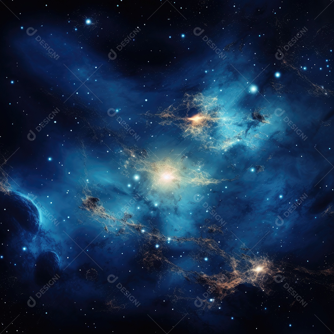 Plano de fundo da Via Láctea cósmica com nebulosa poeira estelar IA generativa