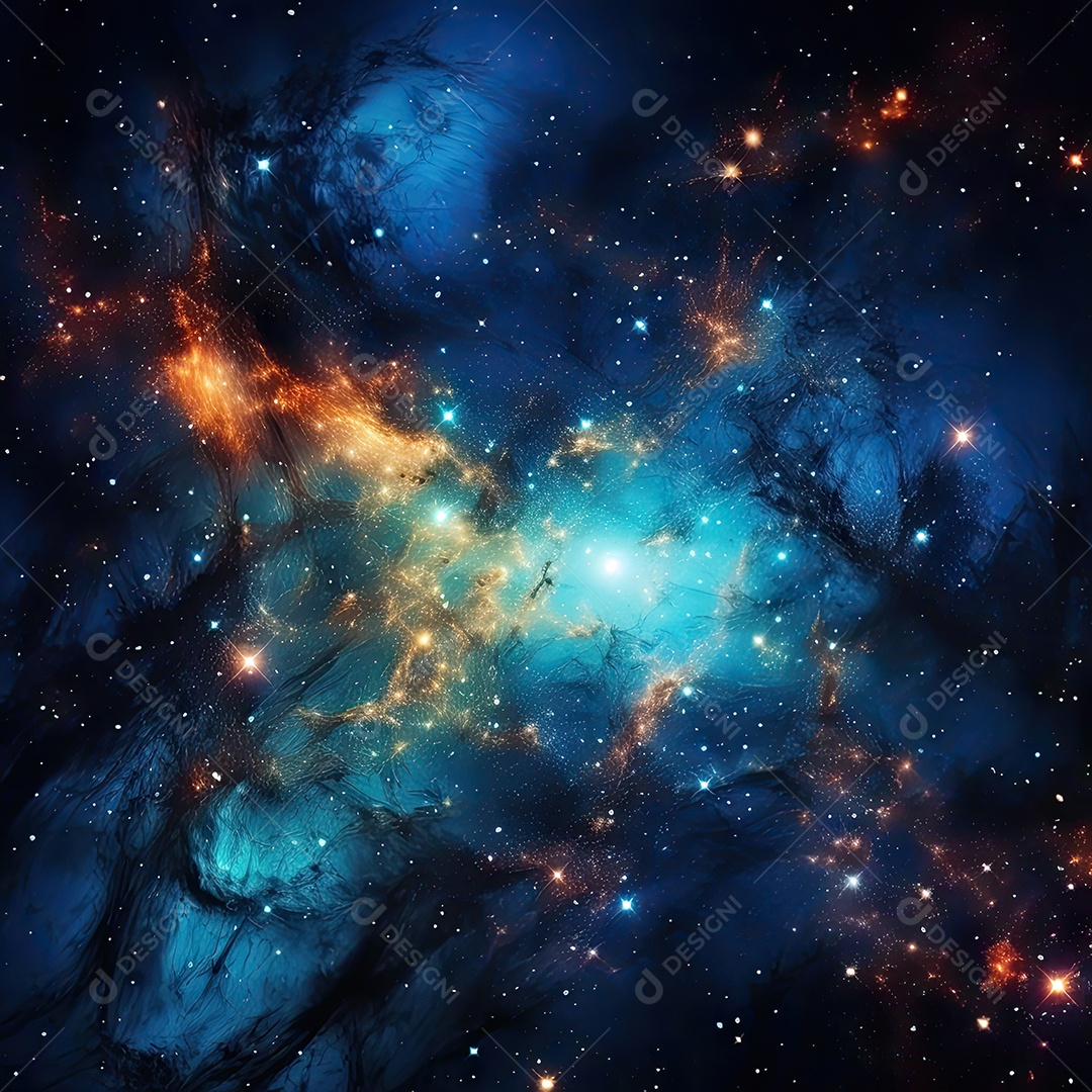 Plano de fundo da Via Láctea cósmica com nebulosa poeira estelar IA generativa