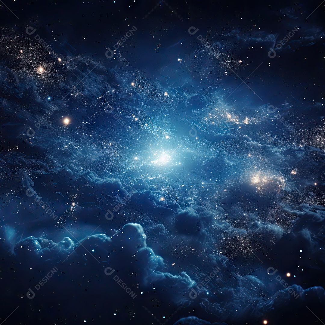 Plano de fundo da Via Láctea cósmica com nebulosa poeira estelar IA generativa
