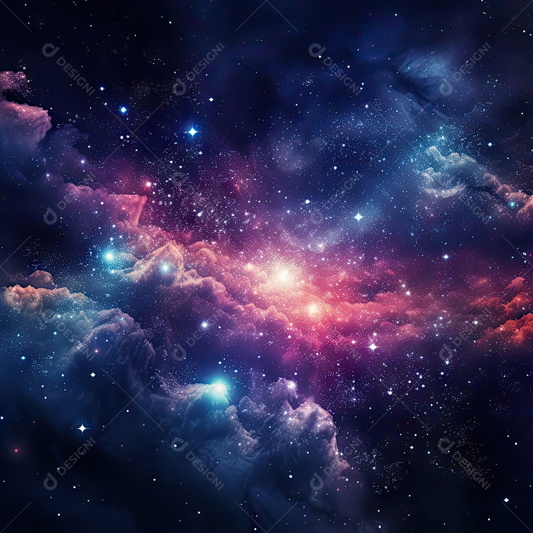 Plano de fundo da Via Láctea cósmica com nebulosa poeira estelar IA generativa