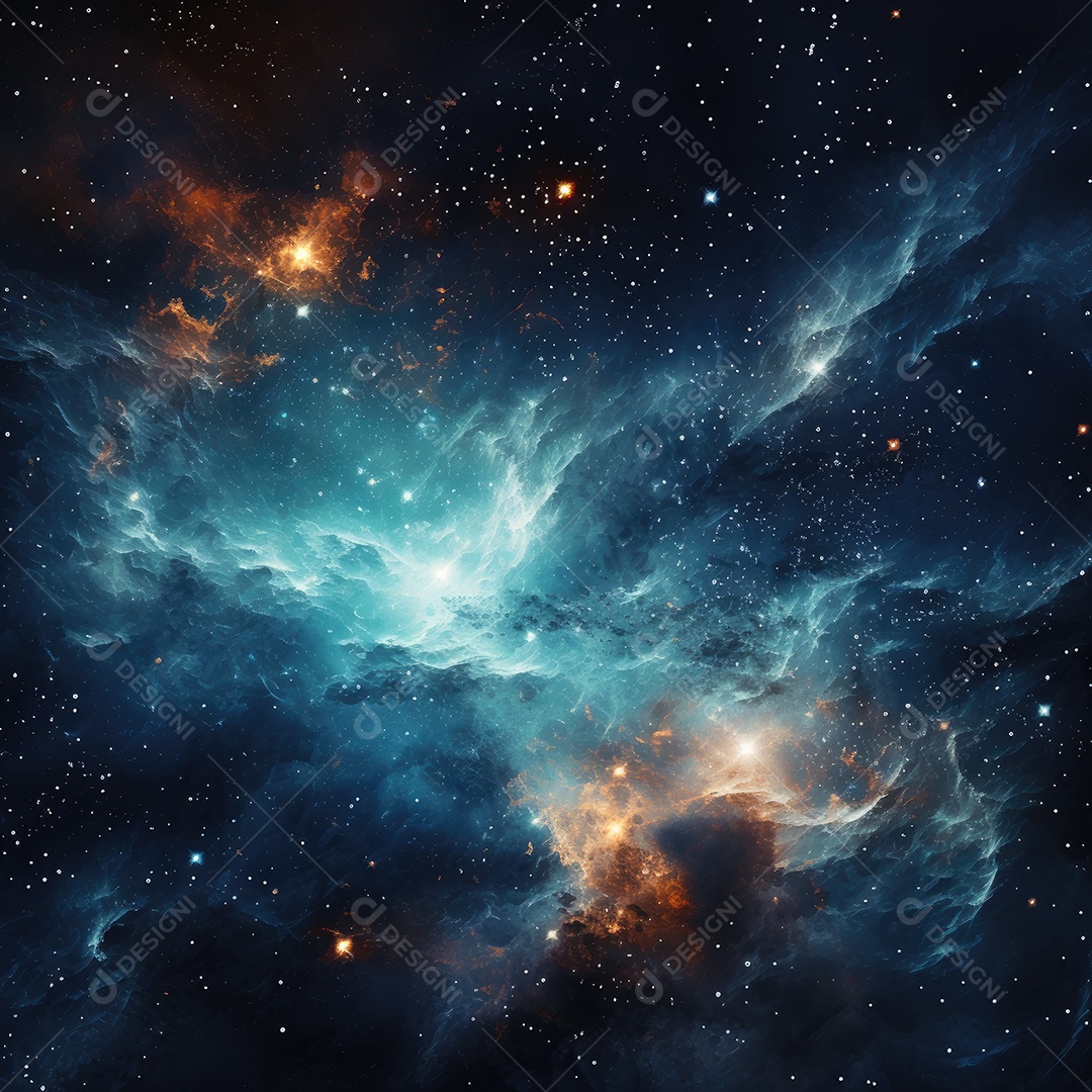 Plano de fundo da Via Láctea cósmica com nebulosa poeira estelar IA generativa