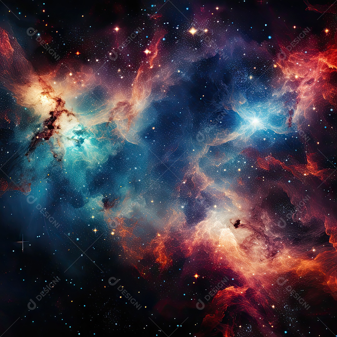 Plano de fundo da Via Láctea cósmica com nebulosa poeira estelar IA generativa