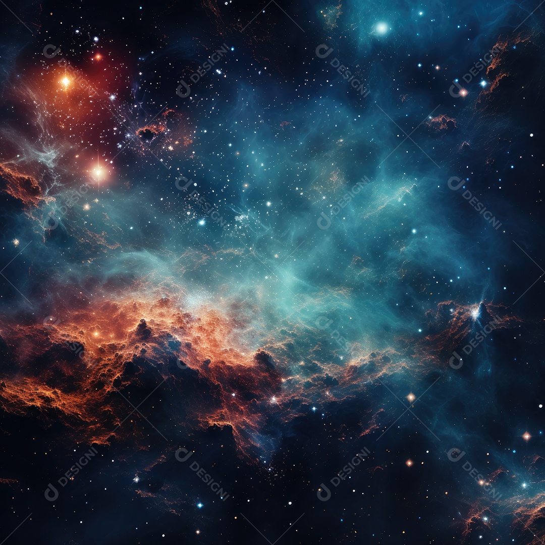 Plano de fundo da Via Láctea cósmica com nebulosa poeira estelar IA generativa