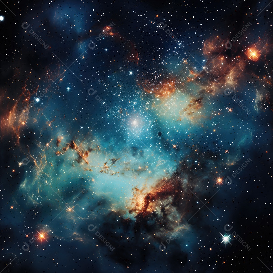 Plano de fundo da Via Láctea cósmica com nebulosa poeira estelar IA generativa