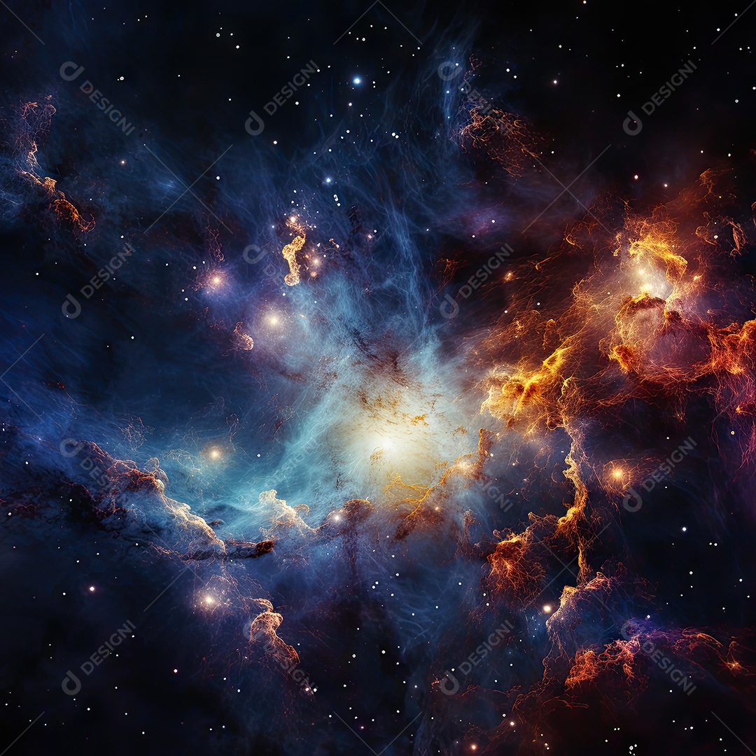 Plano de fundo da Via Láctea cósmica com nebulosa poeira estelar IA generativa