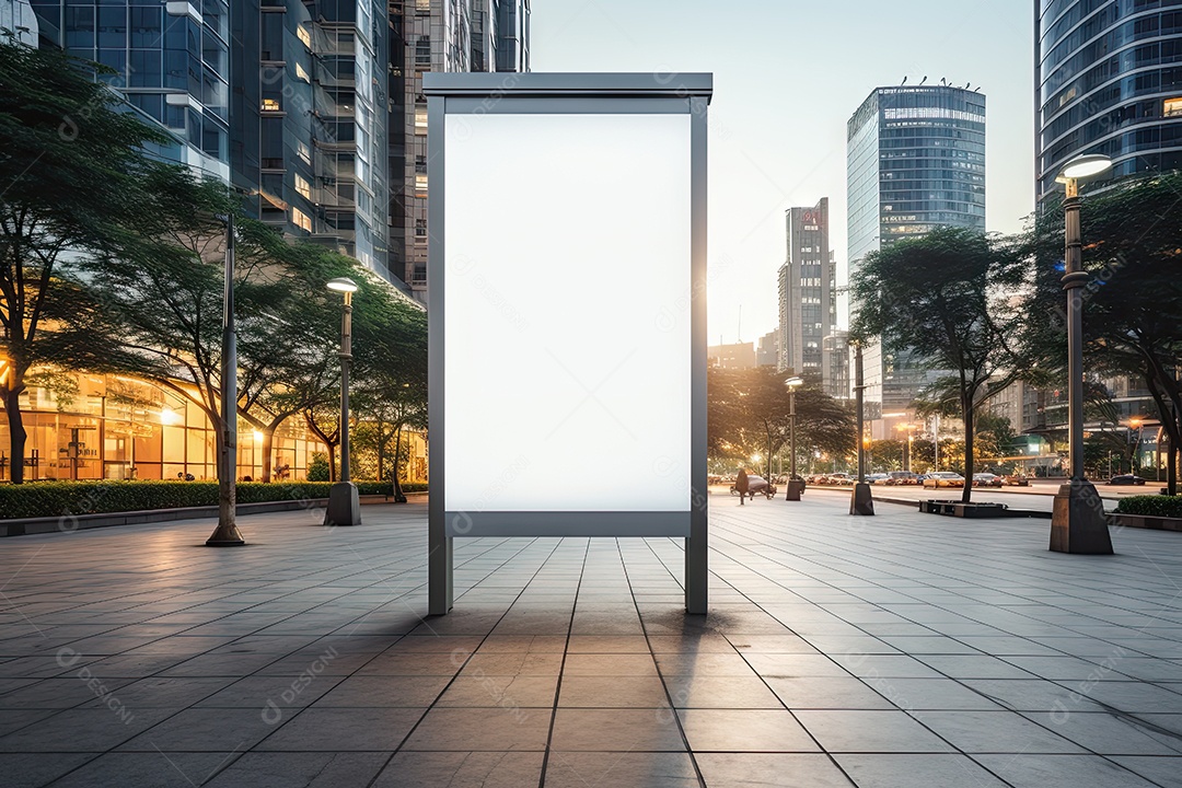 Cartaz de banner de anúncio em caixa de luz digital gerado pela IA