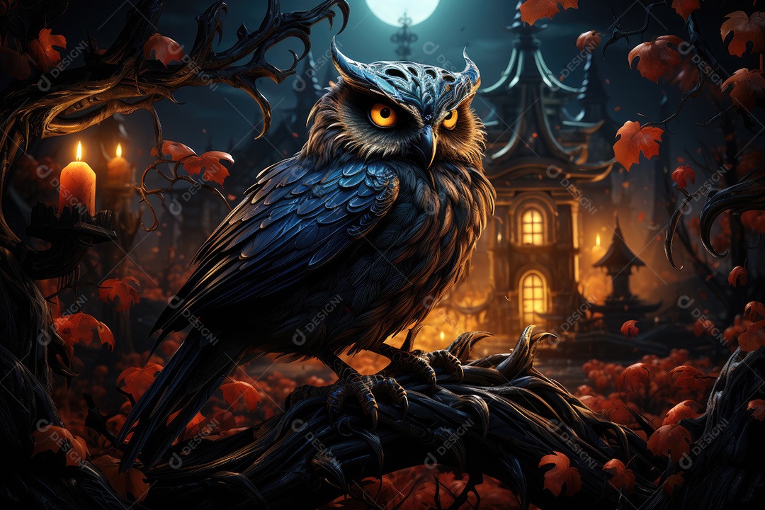 Porta com fundo de corvo portão de cemitério assustador gerado por IA