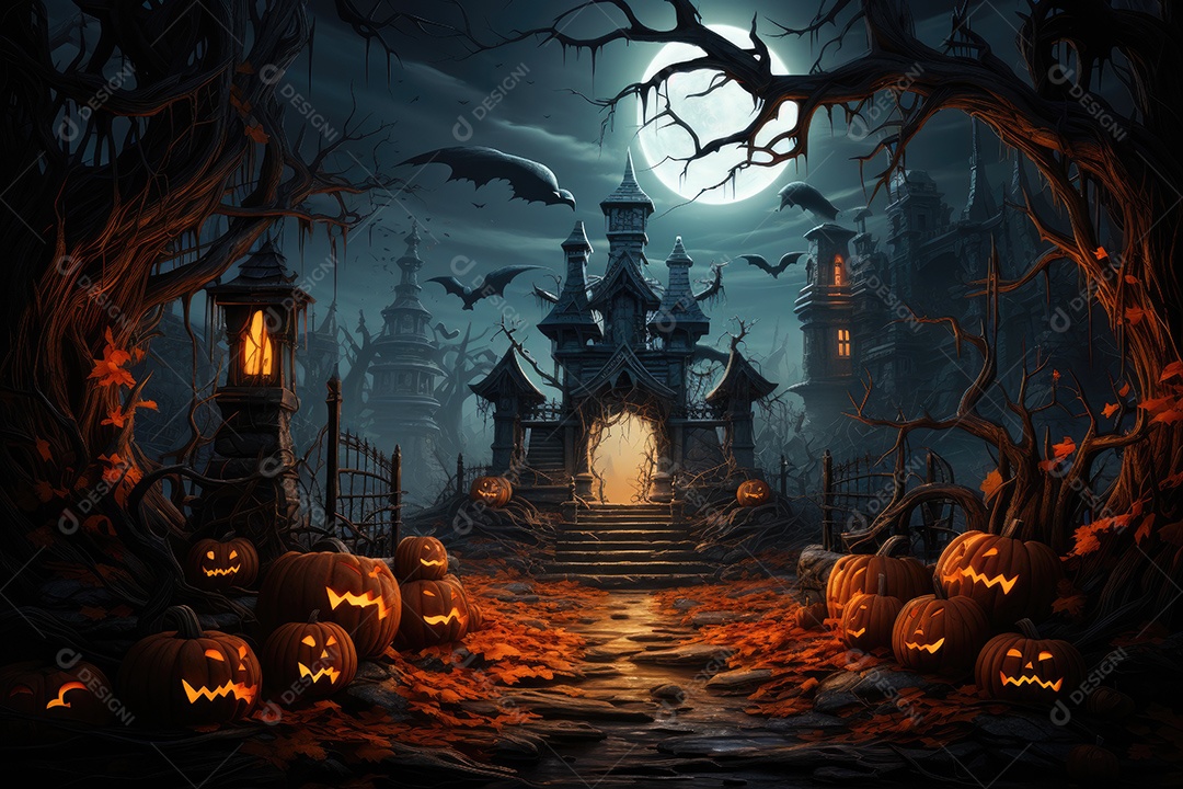 Porta com fundo de corvo portão de cemitério assustador gerado por IA