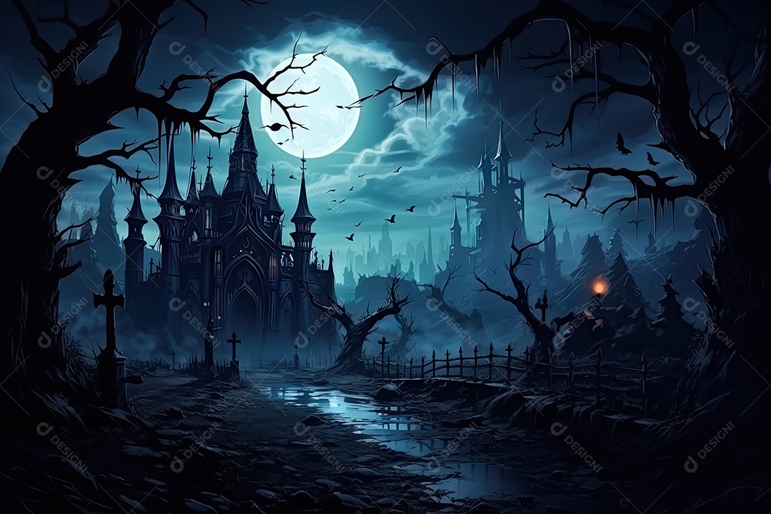 Porta com fundo de corvo portão de cemitério assustador gerado por IA