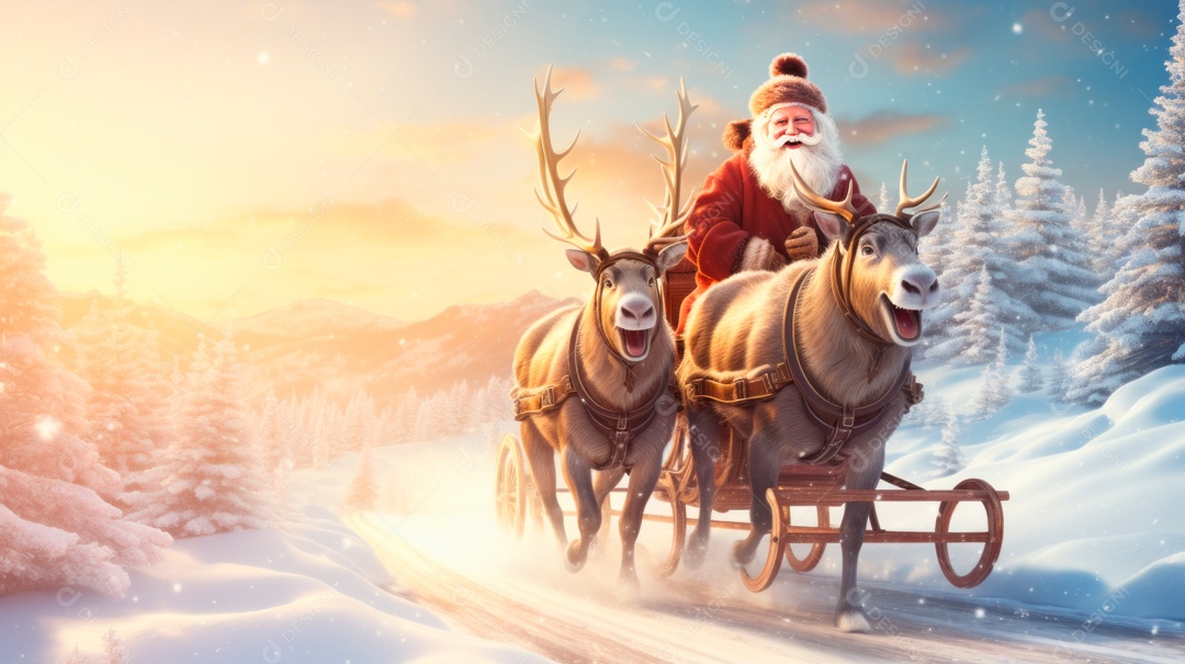 Estilo de desenho animado do Festival de Feliz Natal AI generativa 3D.