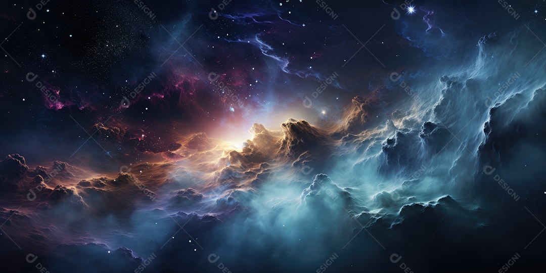 Nebulosa cósmica no espaço profundo gerado por IA