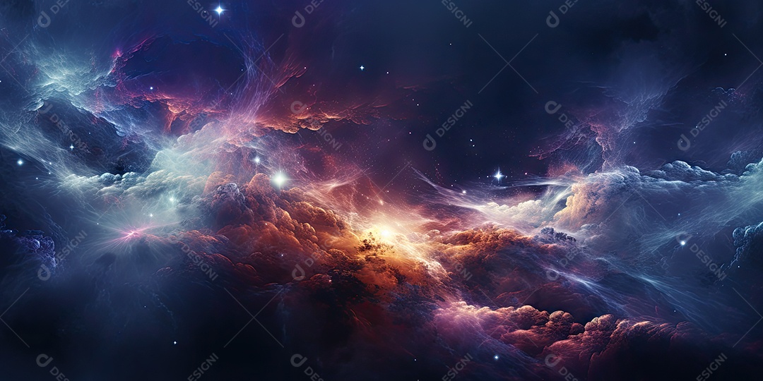 Nebulosa cósmica no espaço profundo gerado por IA