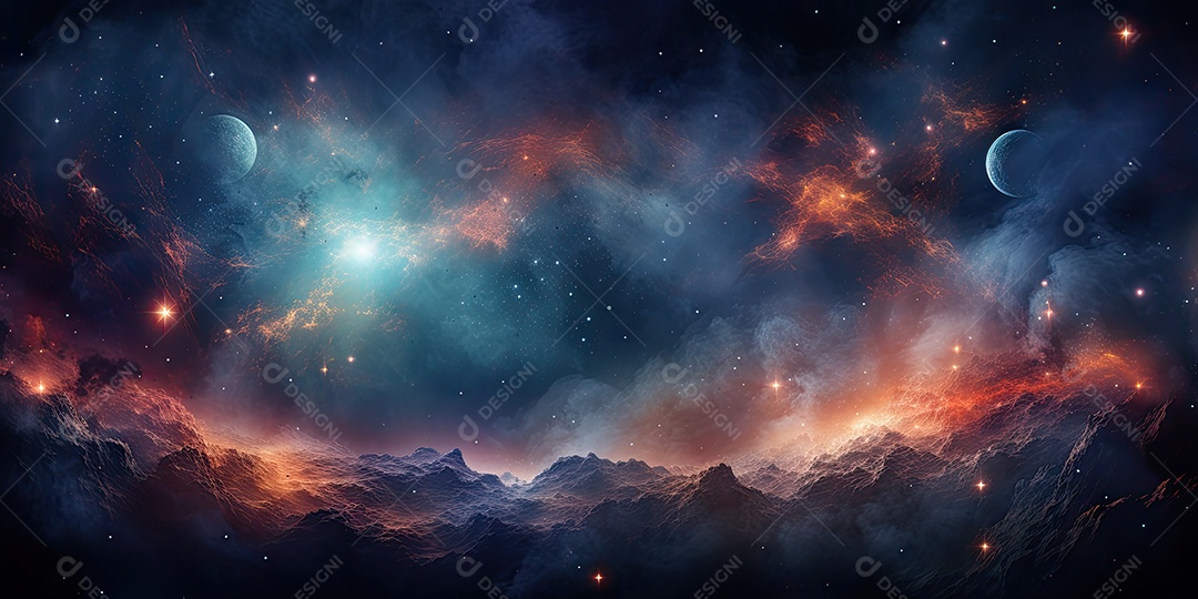 Nebulosa cósmica no espaço profundo gerado por IA