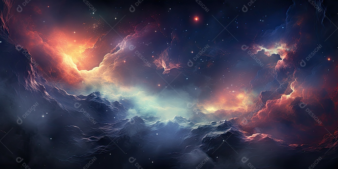 Nebulosa cósmica no espaço profundo gerado por IA