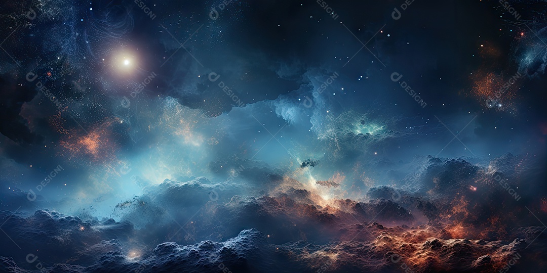 Nebulosa cósmica no espaço profundo gerado por IA