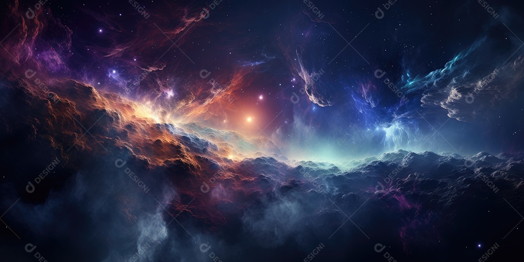 Nebulosa cósmica no espaço profundo gerado por IA