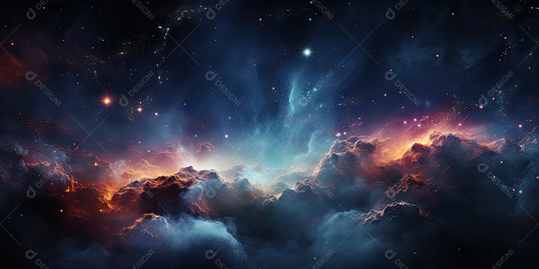 Nebulosa cósmica no espaço profundo gerado por IA