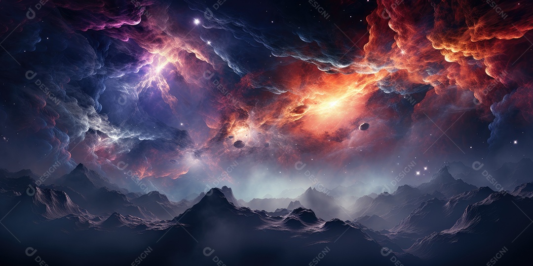 Nebulosa cósmica no espaço profundo gerado por IA